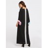 Women Contrast Color Long Sleeve Loose Long Maxi Dresses