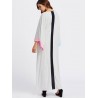 Women Contrast Color Long Sleeve Loose Long Maxi Dresses