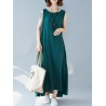 Sleeveless Solid Color Loose Maxi Dress For Women