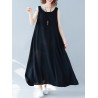 Sleeveless Solid Color Loose Maxi Dress For Women