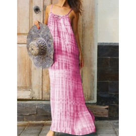 Tie-dyed Spaghetti Straps Maxi Dress For Women