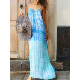 Tie-dyed Spaghetti Straps Maxi Dress For Women