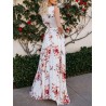 Floral Print Cross Wrap Sleeveless Maxi Dress For Women