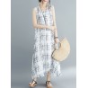 Loose Print Sleeveless Crew Neck Overhead Maxi Dress