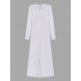 Casual Loose Button Long Sleeve Shirt Maxi Dress For Women