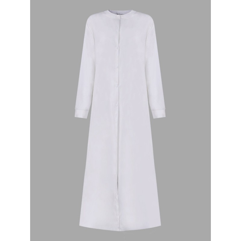 Casual Loose Button Long Sleeve Shirt Maxi Dress For Women