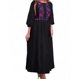 Women Vintage Floral Print Long Maxi Dress