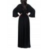 Solid Color Long Sleeve V-neck Maxi Dress