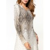 Elegant Print Long Sleeve Islam Muslim Slim Long Dress