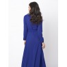 Women Elegant Bandage Stand Collar Long Sleeve Maxi Dress