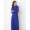 Women Elegant Bandage Stand Collar Long Sleeve Maxi Dress