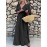 Solid Color V-neck Holiday Maxi Dress For Women