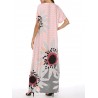 Summer Print Crew Neck Overhead Maxi Dress