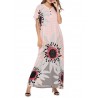 Summer Print Crew Neck Overhead Maxi Dress