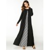 Women Long Sleeve Patchwork Loose O-Neck Long Maxi Dresses