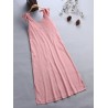 Bowknots V Neck Solid Color Straps Maxi Dress