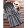 Polka Dot Print Drawstring Waist Long Sleeve Vintage Dresses