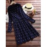 Polka Dot Print Drawstring Waist Long Sleeve Vintage Dresses