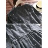 Polka Dot Print Drawstring Waist Long Sleeve Vintage Dresses