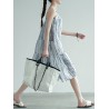 Stripe Patchwork Spaghetti Strap Vintage Mid-calf Dresses