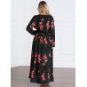 Bohemian Floral Print Long Sleeve O-neck Women Maxi Dresses