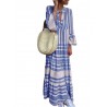 Bohemian Stripe Patchwork Maxi Dress For Women