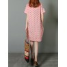 Loose Polka Dot Print Pockets Short Sleeve Vintage Dresses