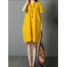 Loose Polka Dot Print Pockets Short Sleeve Vintage Dresses