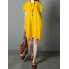 Loose Polka Dot Print Pockets Short Sleeve Vintage Dresses