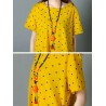 Loose Polka Dot Print Pockets Short Sleeve Vintage Dresses