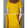 Loose Polka Dot Print Pockets Short Sleeve Vintage Dresses