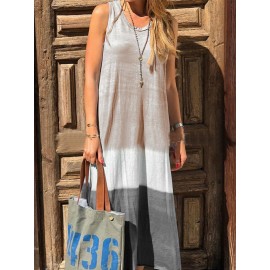 Bohemian Print Patch Sleeveless Maxi Dress