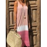 Bohemian Print Patch Sleeveless Maxi Dress