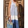 Bohemian Print Patch Sleeveless Maxi Dress