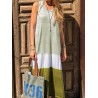 Bohemian Print Patch Sleeveless Maxi Dress