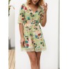 Bohemian Floral Printed V-neck Half Sleeve Mini Dresses