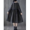 Tie Waist Floral Print Loose Long Sleeve Vintage Dresses