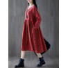 Tie Waist Floral Print Loose Long Sleeve Vintage Dresses