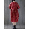 Tie Waist Floral Print Loose Long Sleeve Vintage Dresses