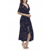 Bohemian Half Sleeve Side Split V-neck Maxi Dresses