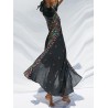 Bohemian Print Deep V Neck Maxi Dress