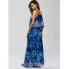 Bohemian Print Spaghetti Strap V-neck Maxi Dress For Women