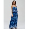 Bohemian Print Spaghetti Strap V-neck Maxi Dress For Women