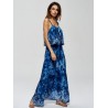 Bohemian Print Spaghetti Strap V-neck Maxi Dress For Women