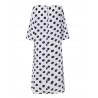 Polka Dots Print Short Sleeve Pockets Maxi Dress