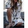 Bohemian Tree Print Long Sleeve Dress For Women