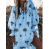 Bohemian Tree Print Long Sleeve Dress For Women