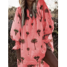 Bohemian Tree Print Long Sleeve Dress For Women