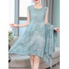 Floral Embroidered Jacquard Loose Vintage Two Pieces Dresses