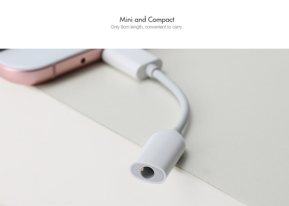 Original Xiaomi Type-C USB to 3.5mm Audio Cable for Xiaomi Note 7 / Oneplus 6 / Samsung Galaxy S9 Note 8 9- White